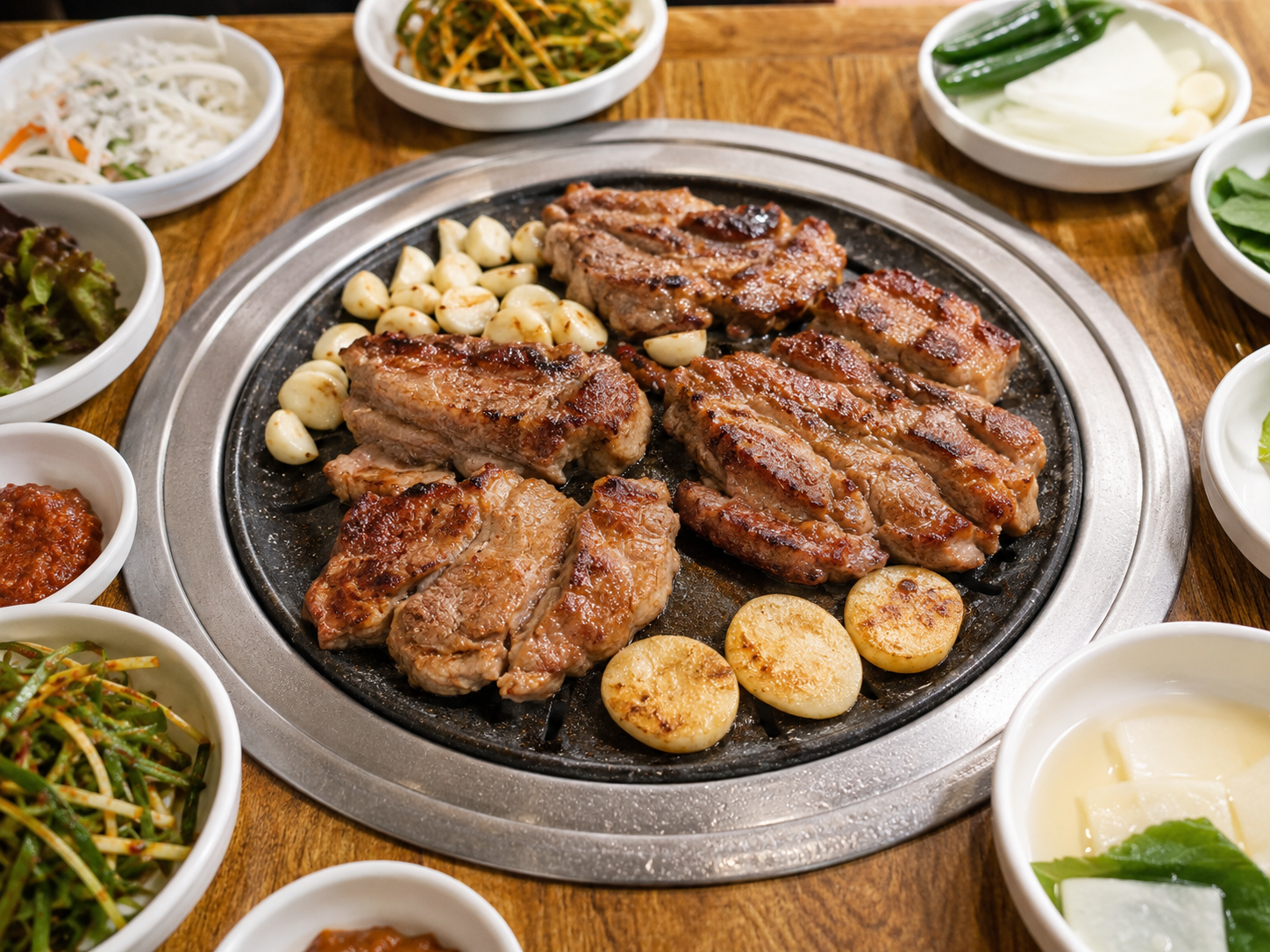 부산 초량 돼지갈비골목의 양념 돼지갈비 구이 이미지